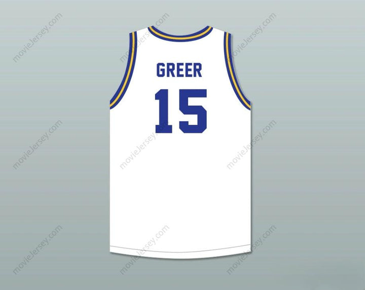 CUSTOM ANY Name Number HAL GREER 15 FREDERICK DOUGLASS JUNIOR AND SENIOR HIGH SCHOOL TIGERS WHITE BASKETBALL JERSEY 2 Top Stitched S-6XL
