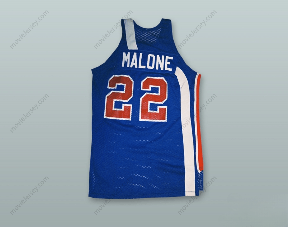 CUSTOM ANY Name Number  MOSES MALONE 22 BLUE BASKETBALL JERSEY STITCH SEWN Top Stitched S-6XL