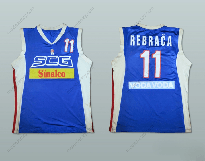 CUSTOM ANY Name Number ZELJKO REBRACA 11 SERBIA AND MONTENEGRO BASKETBALL JERSEY STITCH SEWN Top Stitched S-6XL