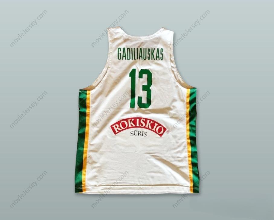 CUSTOM ANY Name Number ROKAS GADILIAUSKAS 13 LIETUVA LITHUANIA WHITE BASKETBALL JERSEY Top Stitched S-6XL