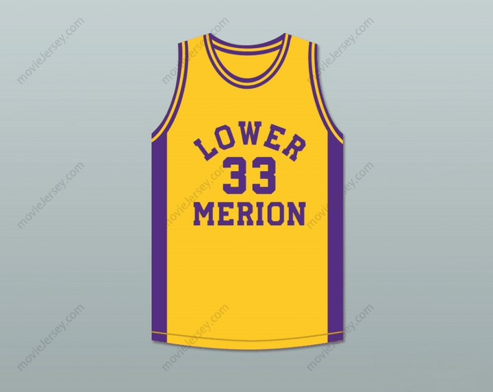 CUSTOM ANY Name Number  BRYANT 33 LOWER MERION HIGH SCHOOL ACES YELLOW BASKETBALL JERSEY 3 Top Stitched S-6XL