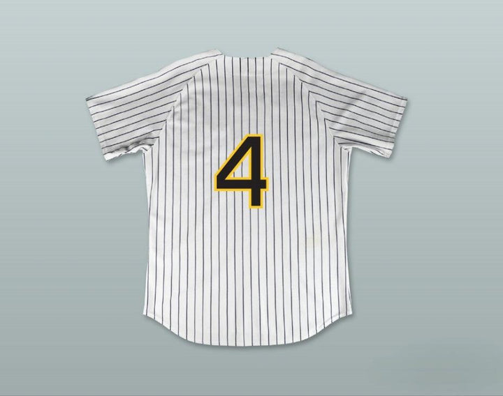 Custom Any Name Number HOG ELLIS 4 BUZZ WHITE PINSTRIPED BASEBALL JERSEY MAJOR LEAGUE: BACK TO THE MINORS Top Stitched S-6XL