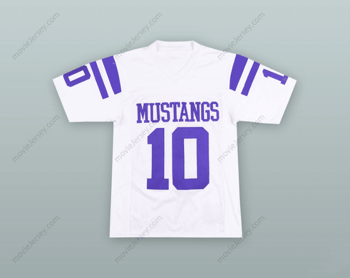 CUSTOM ANY Name Number JIMMY GAROPPOLO 10 ROLLING MEADOWS HIGH SCHOOL MUSTANGS WHITE FOOTBALL JERSEY Top Stitched S-6XL