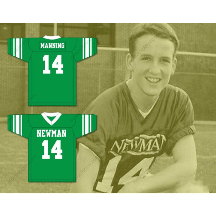 CUSTOM ELI MANNING 14 ISIDORE NEWMAN HIGH SCHOOL WHITE FOOTBALL JERSEY VERSION Top Stitched S-6XL