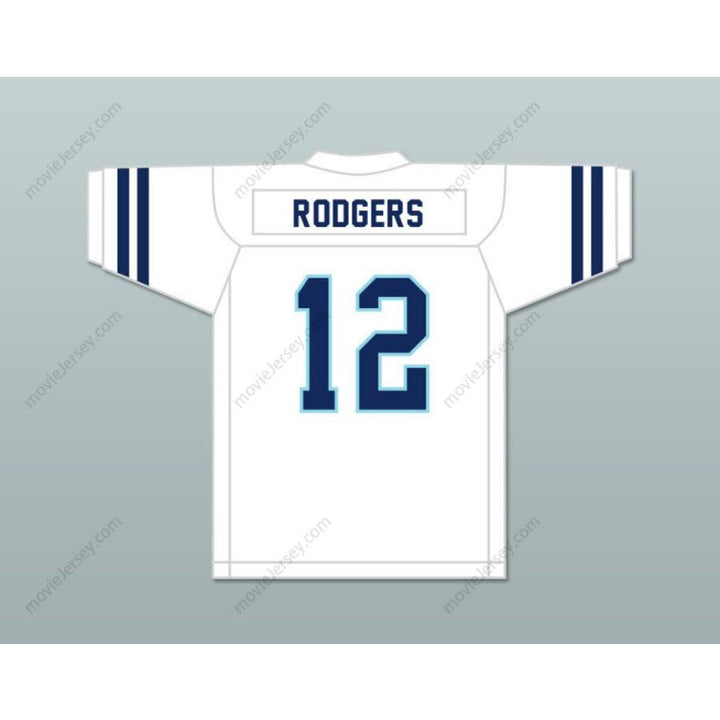 CUSTOM ANY Name Number AARON RODGERS 12 PLEASANT VALLEY HIGH SCHOOL VIKINGS WHITE FOOTBALL JERSEY Top Stitched S-6XL