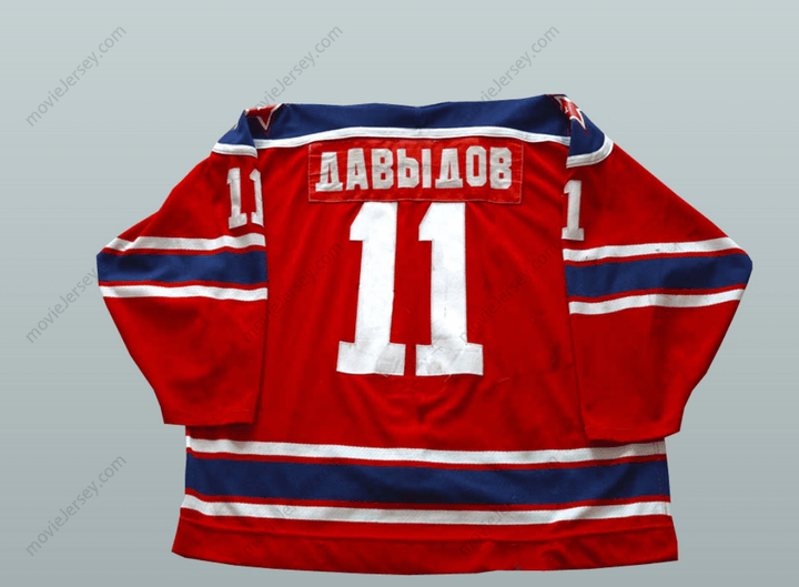 Custom Any Name Number Evgeny Davydov Central Red Army Hockey Jersey Top Stitched S-6XL