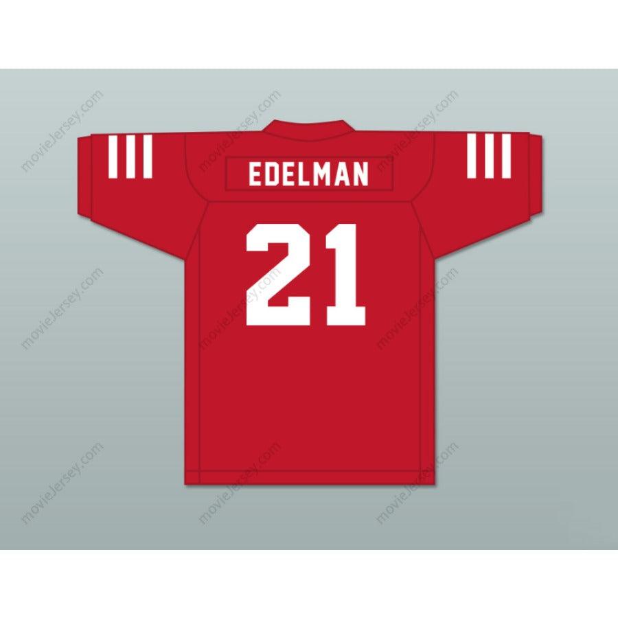 CUSTOM ANY Name Number JULIAN EDELMAN 21 REDWOOD CITY  RED FOOTBALL JERSEY Top Stitched S-6XL