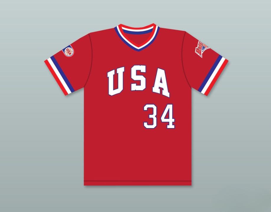 Custom Any Name Number BOBBY WITT 34 1984 USA TEAM RED BASEBALL JERSEY Top Stitched S-6XL