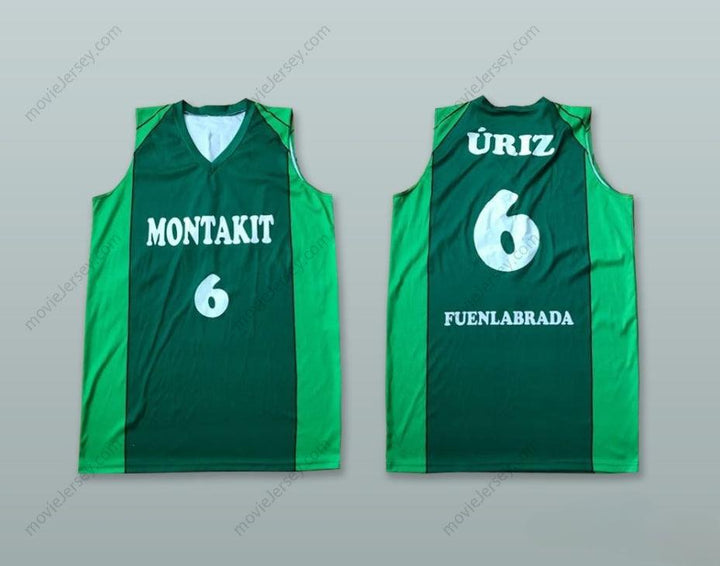 CUSTOM ANY Name Number RICARDO URIZ 6 MONTAKIT FUENLABRADA SPAIN GREEN BASKETBALL JERSEY Top Stitched S-6XL