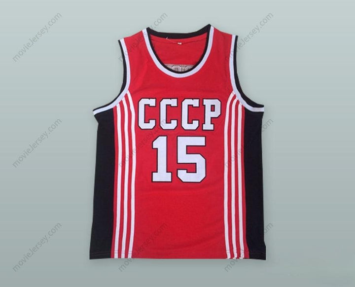CUSTOM ANY Name Number ARVYDAS SABONIS 15 SOVIET UNION CCCP RED BASKETBALL JERSEY Top Stitched S-6XL