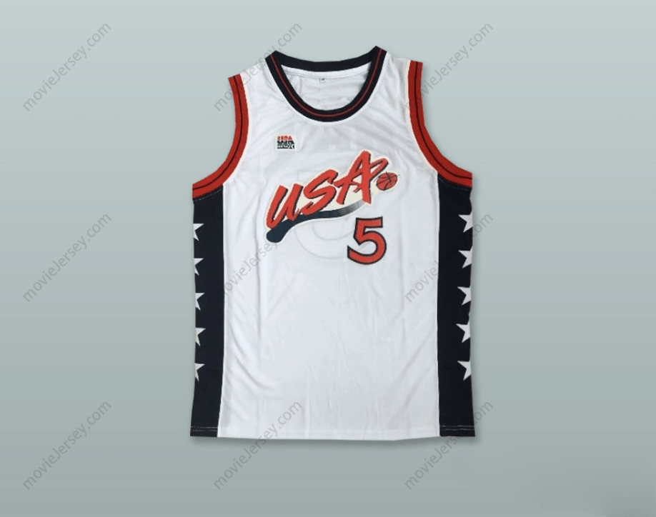 CUSTOM ANY Name Number 1996 GRANT HILL 5 USA TEAM HOME BASKETBALL JERSEY Top Stitched S-6XL