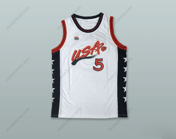 CUSTOM ANY Name Number 1996 GRANT HILL 5 USA TEAM HOME BASKETBALL JERSEY Top Stitched S-6XL
