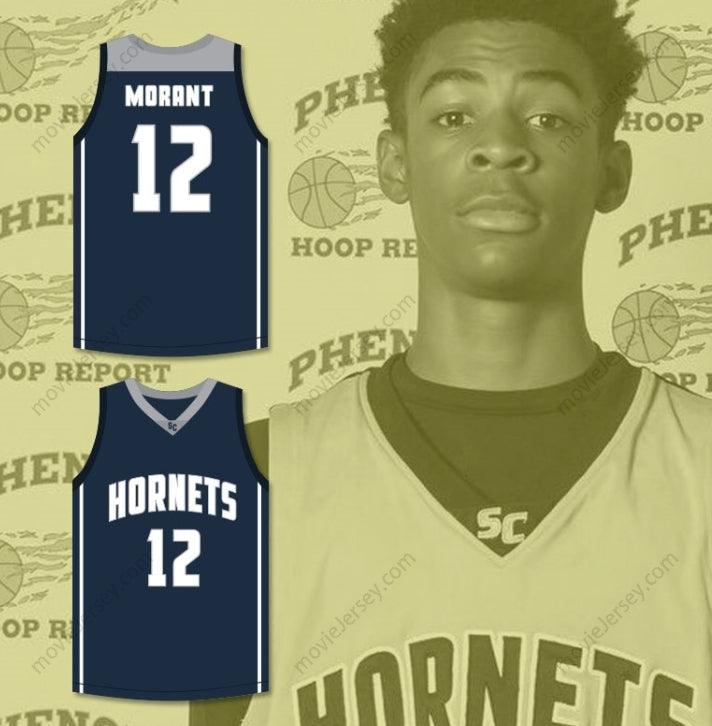 CUSTOM ANY Name Number JA MORANT 12   HORNETS NAVY BLUE BASKETBALL JERSEY 2 Top Stitched S-6XL
