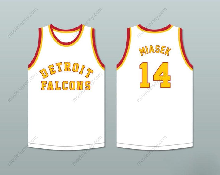 CUSTOM ANY Name Number STAN MIASEK 14 DETROIT FALCONS WHITE BASKETBALL JERSEY Top Stitched S-6XL