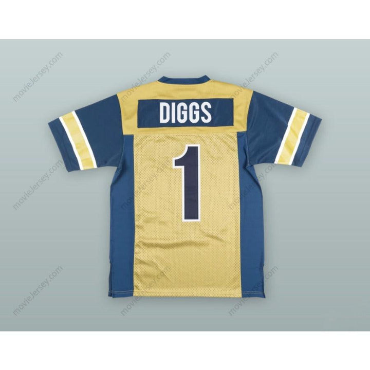 CUSTOM ANY Name Number STEFON DIGGS 1 OUR LADY OF GOOD COUNSEL HIGH SCHOOL FALCONS GOLD FOOTBALL JERSEY Top Stitched S-6XL
