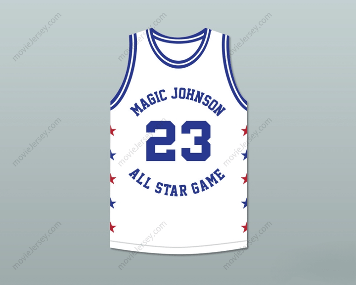 CUSTOM ANY Name Number WAYMAN TISDALE 23 MAGIC JOHNSON ALL STAR GAME WHITE BASKETBALL JERSEY 1990 MIDSUMMER NIGHT'S MAGIC CHARITY EVENT Top Stitched S-6XL