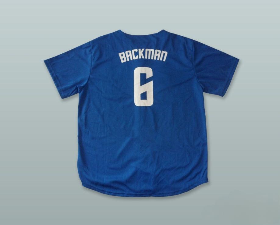 Custom Any Name Number WALLY BACKMAN 6   51S BLUE BASEBALL JERSEY Top Stitched S-6XL