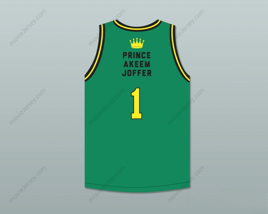 CUSTOM ANY Name Number PRINCE AKEEM JOFFER 1 FICTIONAL AFRICAN COUNTRY GREEN BASKETBALL JERSEY WITH FLAG PATCH Top Stitched S-6XL