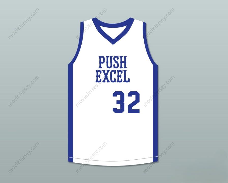 CUSTOM ANY Name Number MAGIC JOHNSON 32 PUSH EXCEL PRO BASKETBALL CLASSIC WHITE BASKETBALL JERSEY 1985 CHARITY EVENT Top Stitched S-6XL