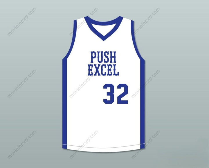 CUSTOM ANY Name Number MAGIC JOHNSON 32 PUSH EXCEL PRO BASKETBALL CLASSIC WHITE BASKETBALL JERSEY 1985 CHARITY EVENT Top Stitched S-6XL