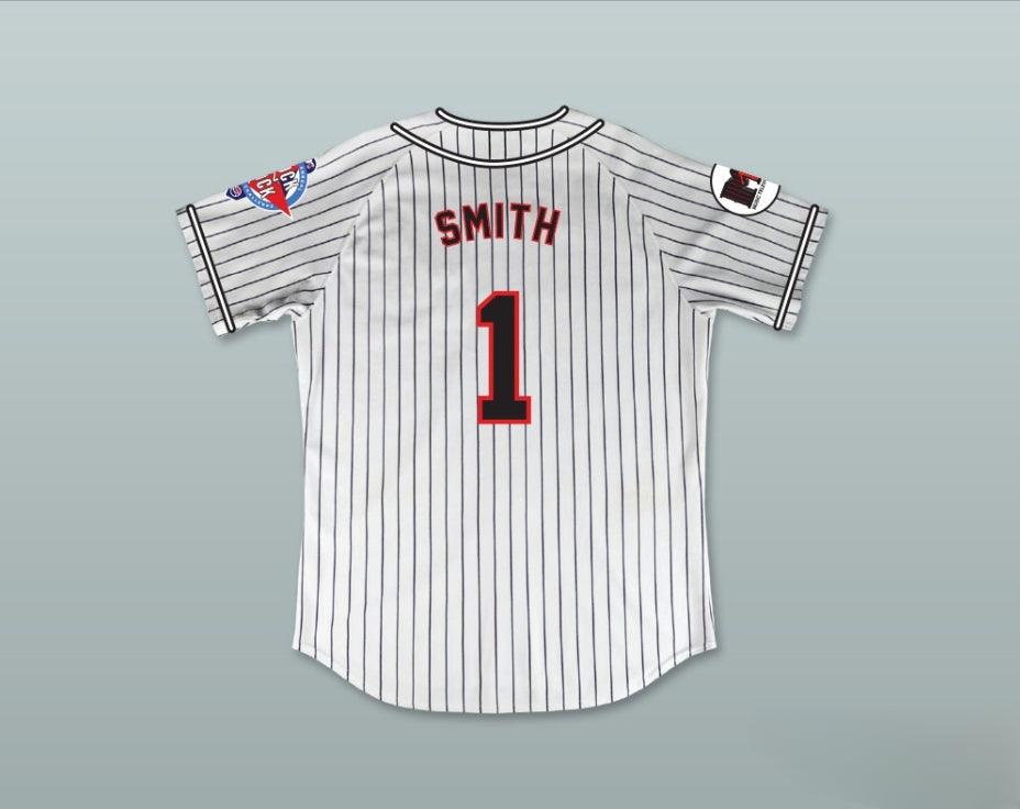 Custom Any Name Number OZZIE SMITH 1 HOMEBOYS PINSTRIPED BASEBALL JERSEY 6TH ANNUAL ROCK N' JOCK SOFTBALL CHALLENGE 1995 Top Stitched S-6XL