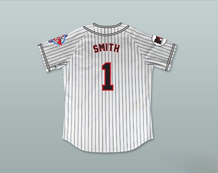 Custom Any Name Number OZZIE SMITH 1 HOMEBOYS PINSTRIPED BASEBALL JERSEY 6TH ANNUAL ROCK N' JOCK SOFTBALL CHALLENGE 1995 Top Stitched S-6XL