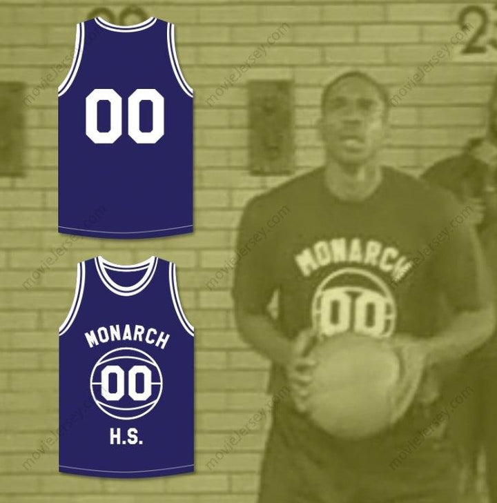 CUSTOM ANY Name Number DUANE MARTIN KYLE LEE WATSON 00 MONARCH HIGH SCHOOL BLUE PRACTICE BASKETBALL JERSEY ABOVE THE RIM Top Stitched S-6XL