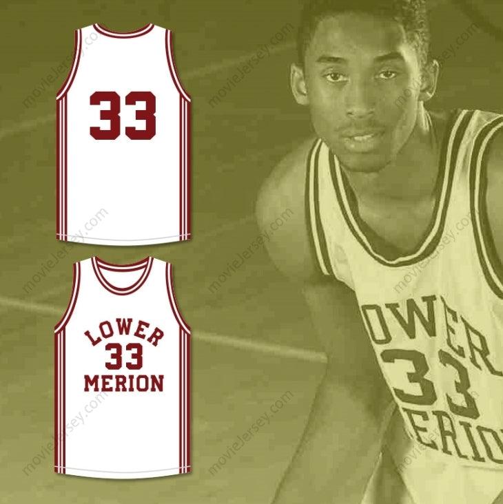 CUSTOM ANY Name Number  BRYANT 33 LOWER MERION HIGH SCHOOL ACES WHITE BASKETBALL JERSEY 1 Top Stitched S-6XL