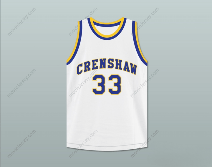 CUSTOM ANY Name Number NIPSEY HUSSLE 33 CRENSHAW HIGH SCHOOL WHITE BASKETBALL JERSEY Top Stitched S-6XL