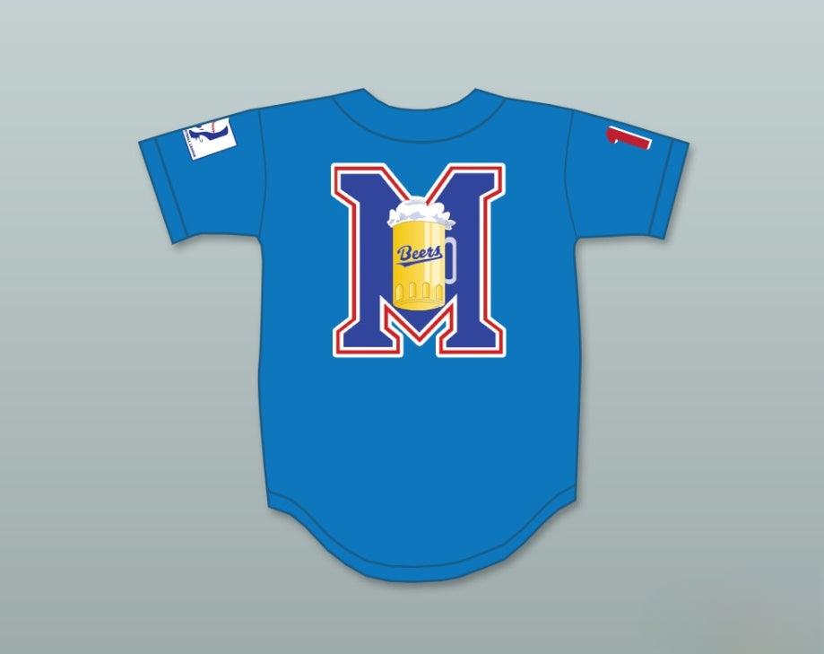 Custom Any Name Number DOUG REMER 17  BEERS LOGO BASEKETBALL BLUE BASEBALL JERSEY Top Stitched S-6XL