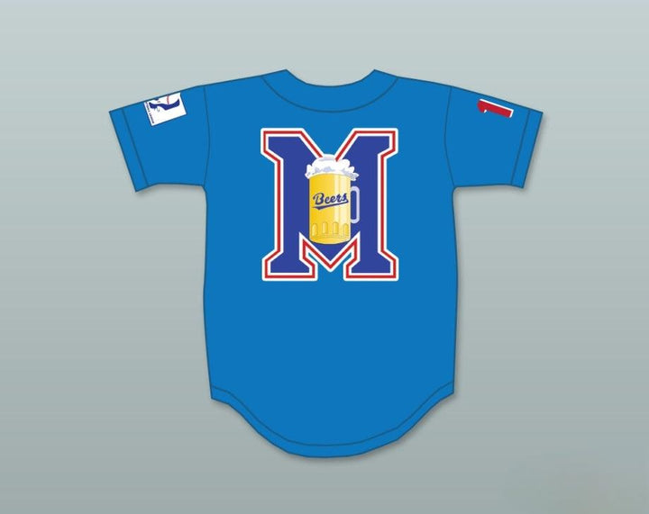 Custom Any Name Number DOUG REMER 17  BEERS LOGO BASEKETBALL BLUE BASEBALL JERSEY Top Stitched S-6XL