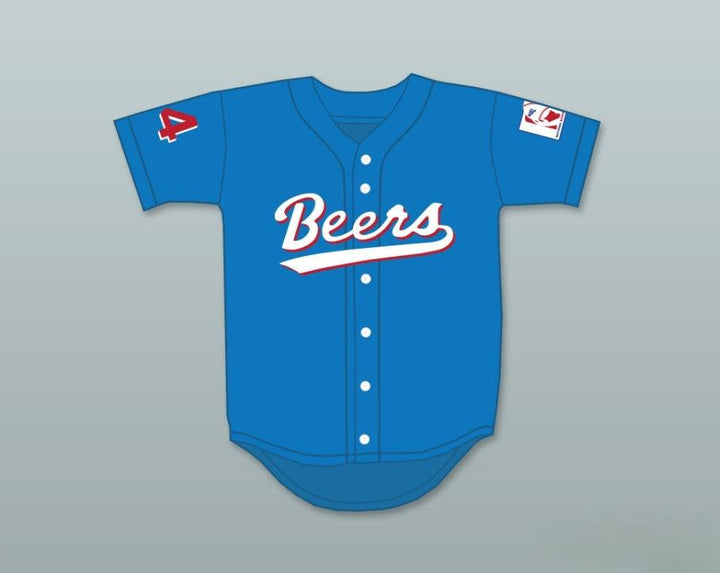 Custom Any Name Number JOE COOPER 44  BEERS LOGO BASEKETBALL BLUE BASEBALL JERSEY Top Stitched S-6XL