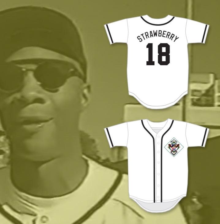 Custom Any Name Number DARRYL STRAWBERRY 18 SALAMANDERS BASEBALL JERSEY 1ST ANNUAL ROCK N' JOCK DIAMOND DERBY Top Stitched S-6XL