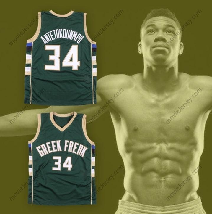 CUSTOM ANY Name Number GIANNIS ANTETOKOUNMPO 34 GREEK FREAK GREEN BASKETBALL JERSEY Top Stitched S-6XL