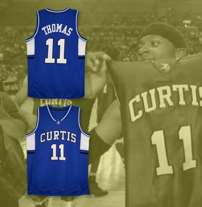 CUSTOM ANY Name Number ISAIAH THOMAS 11 CURTIS SENIOR HIGH SCHOOL VIKINGS BLUE BASKETBALL JERSEY Top Stitched S-6XL