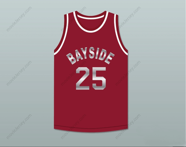 CUSTOM ANY Name Number SAVED BY THE BELL ZACK MORRIS 25 BAYSIDE TIGERS BASKETBALL JERSEY MAROON Top Stitched S-6XL