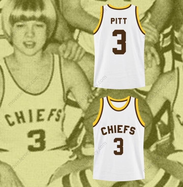CUSTOM ANY Name Number BRAD PITT KICKAPOO CHIEFS 3 HIGH SCHOOL BASKETBALL JERSEY Top Stitched S-6XL