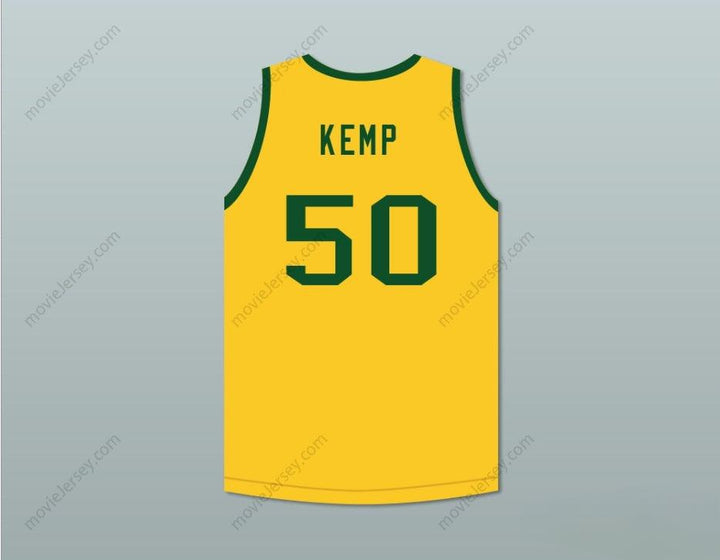CUSTOM ANY Name Number SHAWN KEMP 50 WEST SIDE ELEMENTARY SCHOOL YELLOW BASKETBALL JERSEY Top Stitched S-6XL