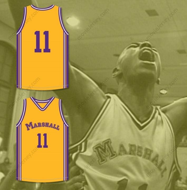 CUSTOM ANY Name Number ARTHUR AGEE 11 JOHN MARSHALL METROPOLITAN HIGH SCHOOL YELLOW BASKETBALL JERSEY HOOP DREAMS Top Stitched S-6XL
