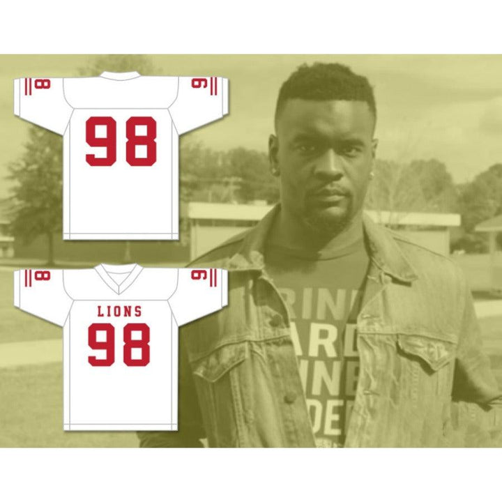 CUSTOM ANY Name Number GARY MCCRAE 98 EMCC LIONS FOOTBALL JERSEY INCLUDES PATCHES Top Stitched S-6XL