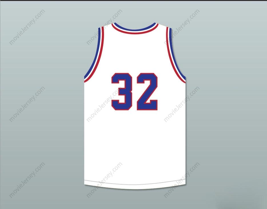 CUSTOM ANY Name Number ROSCOE 32 WILL FOSTER HIGH SCHOOL PATRIOTS WHITE BASKETBALL JERSEY THE RED SNEAKERS Top Stitched S-6XL