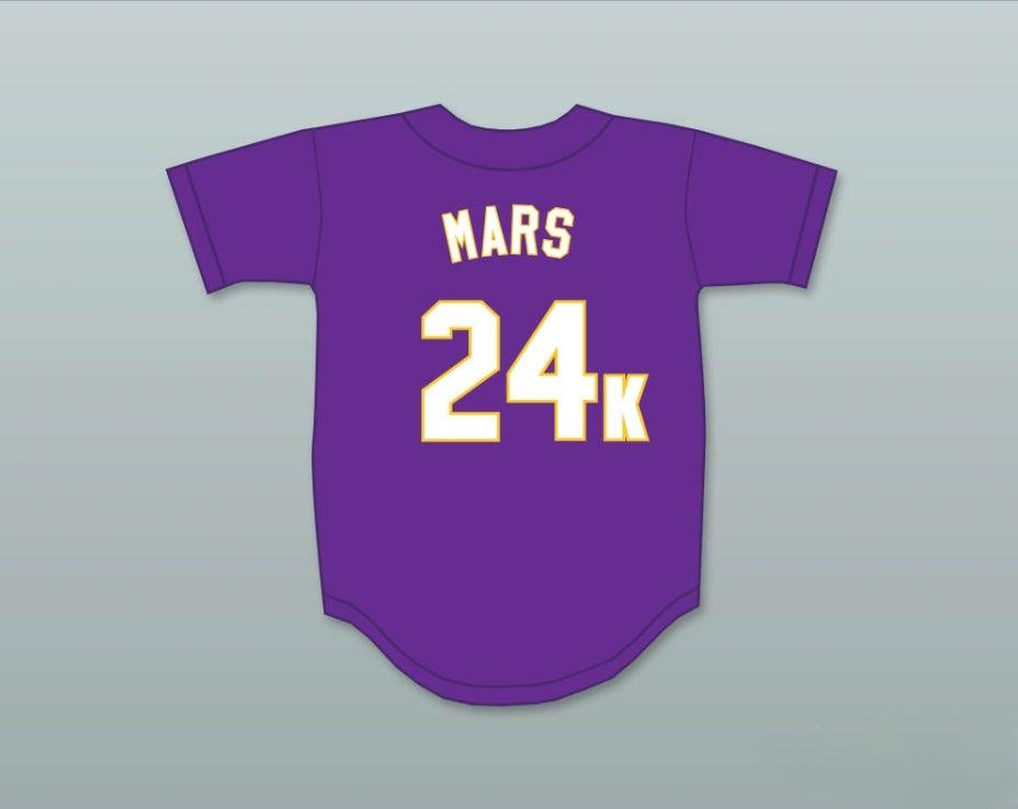 Custom Any Name Number MARS 24K HOOLIGANS PURPLE BASEBALL JERSEY Top Stitched S-6XL