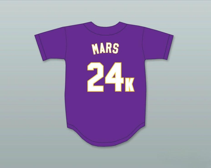 Custom Any Name Number MARS 24K HOOLIGANS PURPLE BASEBALL JERSEY Top Stitched S-6XL