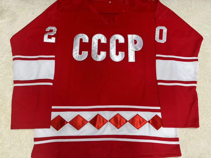 Custom Any Name Number VLADISLAV TRETIAK USSR CCCP HOCKEY JERSEY Stitched Top Stitched S-6XL