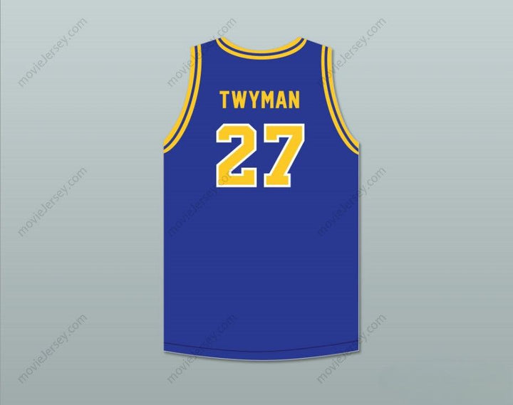 CUSTOM ANY Name Number JACK TWYMAN 27 CENTRAL CATHOLIC HIGH SCHOOL PITTSBURGH VIKINGS BLUE BASKETBALL JERSEY Top Stitched S-6XL