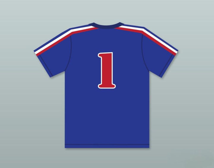 Custom Any Name Number COACH CHARLEY PEGLER 1   BLUE BASEBALL JERSEY BREWSTER'S MILLIONS Top Stitched S-6XL
