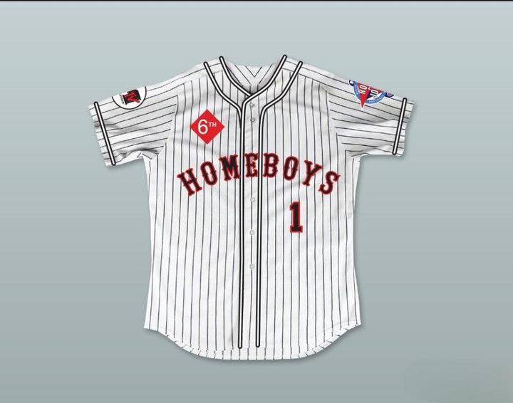 Custom Any Name Number OZZIE SMITH 1 HOMEBOYS PINSTRIPED BASEBALL JERSEY 6TH ANNUAL ROCK N' JOCK SOFTBALL CHALLENGE 1995 Top Stitched S-6XL