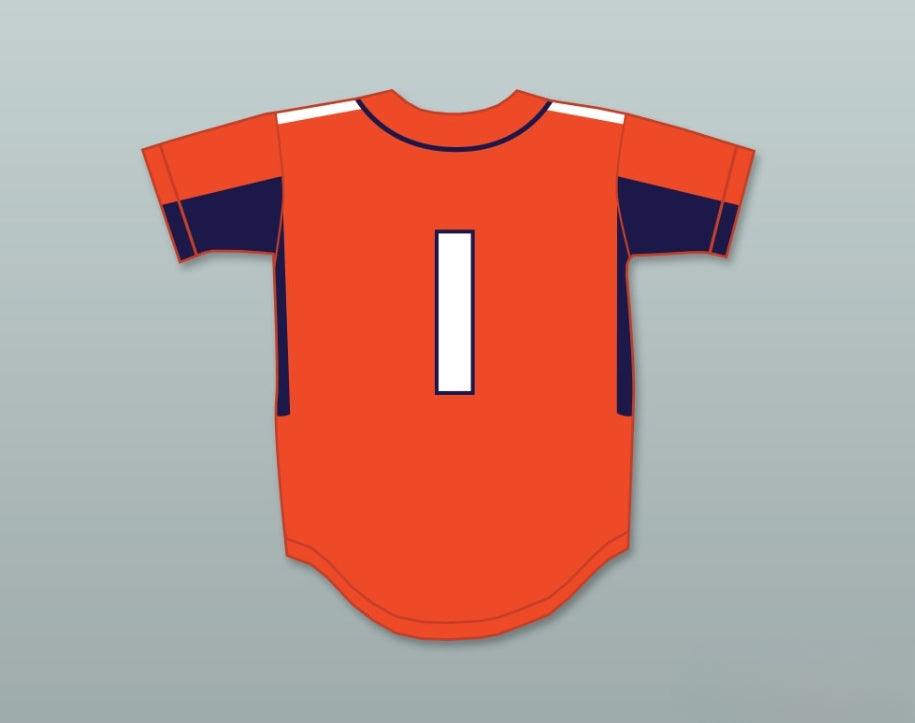 Custom Any Name Number MIKE TROUT 1  SENIOR HIGH SCHOOL THUNDERBOLTS ORANGE BASEBALL JERSEY 3 Top Stitched S-6XL