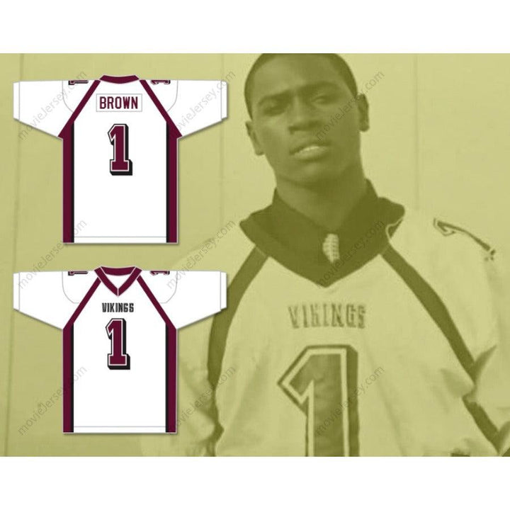CUSTOM ANY Name Number ANTONIO BROWN 1  NORLAND SENIOR HIGH SCHOOL FOOTBALL JERSEY Top Stitched S-6XL