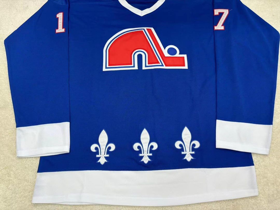 Custom Any Name Number WENDEL CLARK 17 RETRO HOCKEY JERSEY QUEBEC NORDIQUES Top Stitched S-6XL
